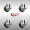Service Caster 4 Inch 316SS Black Polyurethane Wheel Swivel Bolt Hole Caster Set with Brake SCC SCC-SS316BH20S414-PPUB-BLK-TLB-4 - alternate 5